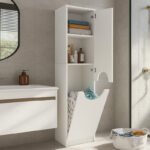 Ντουλάπι με καλάθι απλύτων Verga Megapap χρώμα λευκό 45x40x180εκ. - Image 2