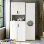 Ντουλάπι με καλάθι απλύτων Verga Megapap χρώμα λευκό 45x40x180εκ. - Image 3