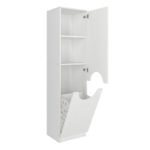 Ντουλάπι με καλάθι απλύτων Verga Megapap χρώμα λευκό 45x40x180εκ. - Image 8