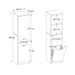 Ντουλάπι με καλάθι απλύτων Verga Megapap χρώμα λευκό 45x40x180εκ. - Image 9