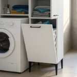 Ντουλάπι με καλάθι απλύτων Singa Megapap χρώμα λευκό 45x40x180εκ. - Image 6