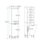 Ντουλάπι με καλάθι απλύτων Singa Megapap χρώμα λευκό 45x40x180εκ. - Image 9