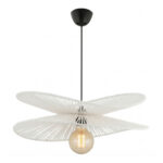 Φωτιστικό οροφής Dafodil Megapap E27 από σχοινί μονόφωτο χρώμα λευκό Ø48x55εκ. - Image 2