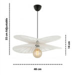 Φωτιστικό οροφής Dafodil Megapap E27 από σχοινί μονόφωτο χρώμα λευκό Ø48x55εκ. - Image 3