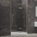 Καμπίνα από τοίχο σε τοίχο με διάφανο κρύσταλλο TINOS 400 Gold KARAG 130x200cm
