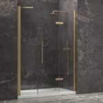 Καμπίνα από τοίχο σε τοίχο με διάφανο κρύσταλλο TINOS 600 Gold KARAG 170x200cm (σταθερό 36cm)