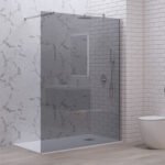 Σταθερό διαχωριστικό ντουζιέρας με fume κρύσταλλο WALKIN 1 Cromo KARAG 140x200cm