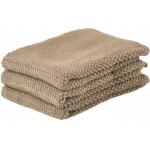Zone Denmark Πετσέτες Κουζίνας Βαμβακερές Σετ 3 Τμχ 27x27 Εκ. - Khaki