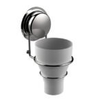 Ποτήρι οδοντόβουρτσας επιτοίχιο με βεντούζα chrome/white Sealskin Elementals