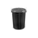 Κάδος απορριμμάτων 55 λίτρα σε μαύρο χρώμα με καπάκι και πρακτικές χειρολαβές. Ιδανικός για σπίτι και επαγγελματικούς χώρους.