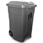 Τροχήλατος κάδος απορριμμάτων 70L με πεντάλ και εικονίδια ανακύκλωσης