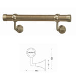 Κουπαστή Τοίχου Φ35 Μπρονζέ με Στηρίγματα - Image 3