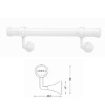 κουπαστή τοίχου Φ35 λευκή με στηρίγματα