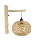 GLOBOSTAR® SELVA 01963 Boho Φωτιστικό Τοίχου - Απλίκα με Ντουί 1 x E27 AC 220-240V IP20 - Μπεζ - Μ23 x Π23 x Υ37cm - Image 4