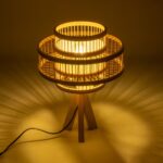 GLOBOSTAR® TULUM 01991 Boho Επιτραπέζιο Φωτιστικό Πορτατίφ με Ντουί 1 x E27 AC 220-240V IP20 - Μπεζ - Μ30 x Π30 x Υ41cm - Image 2