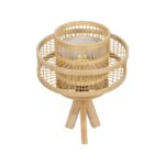 GLOBOSTAR® TULUM 01991 Boho Επιτραπέζιο Φωτιστικό Πορτατίφ με Ντουί 1 x E27 AC 220-240V IP20 - Μπεζ - Μ30 x Π30 x Υ41cm - Image 5