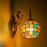 GLOBOSTAR® MERMAID 02389 Vintage Φωτιστικό Τοίχου - Απλίκα με Ντουί 1 x E27 AC 220-240V IP20 - Μπρούτζινο & Πολύχρωμο - Μ17 x Π30 x Υ27cm - Image 2