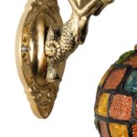 GLOBOSTAR® MERMAID 02389 Vintage Φωτιστικό Τοίχου - Απλίκα με Ντουί 1 x E27 AC 220-240V IP20 - Μπρούτζινο & Πολύχρωμο - Μ17 x Π30 x Υ27cm - Image 5