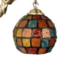 GLOBOSTAR® MERMAID 02389 Vintage Φωτιστικό Τοίχου - Απλίκα με Ντουί 1 x E27 AC 220-240V IP20 - Μπρούτζινο & Πολύχρωμο - Μ17 x Π30 x Υ27cm - Image 6