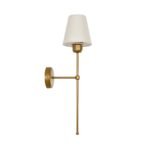 GLOBOSTAR® LING 204-0189 Μοντέρνο Φωτιστικό Τοίχου - Απλίκα με Ντουί 1 x E27 AC 220-240V IP20 - Χρυσό & Μπεζ - Μ14 x Π21 x Υ54cm - Image 4