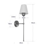 GLOBOSTAR® LING 204-0189 Μοντέρνο Φωτιστικό Τοίχου - Απλίκα με Ντουί 1 x E27 AC 220-240V IP20 - Χρυσό & Μπεζ - Μ14 x Π21 x Υ54cm - Image 8