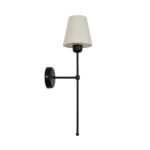 GLOBOSTAR® LING 204-0190 Μοντέρνο Φωτιστικό Τοίχου - Απλίκα με Ντουί 1 x E27 AC 220-240V IP20 - Μαύρο & Μπεζ - Μ14 x Π21 x Υ54cm - Image 4