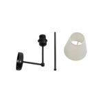 GLOBOSTAR® LING 204-0190 Μοντέρνο Φωτιστικό Τοίχου - Απλίκα με Ντουί 1 x E27 AC 220-240V IP20 - Μαύρο & Μπεζ - Μ14 x Π21 x Υ54cm - Image 7