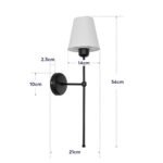 GLOBOSTAR® LING 204-0190 Μοντέρνο Φωτιστικό Τοίχου - Απλίκα με Ντουί 1 x E27 AC 220-240V IP20 - Μαύρο & Μπεζ - Μ14 x Π21 x Υ54cm - Image 8