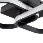 GLOBOSTAR® NORA 61061 Μοντέρνο Φωτιστικό Οροφής LED 22W 2640lm 300° AC 220-240V IP20 Ρυθμιζόμενο Λευκό CCT με On/Off 2700K/4500K/6000K - Lumileds SMD Chip - Μαύρο Ματ - Μ40 x Π24 x Υ7cm - 3 Χρόνια Εγγύηση - Image 5