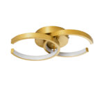 GLOBOSTAR® EVA 61069 Μοντέρνο Φωτιστικό Οροφής LED 16W 1920lm 300° AC 220-240V IP20 Ρυθμιζόμενο Λευκό CCT με On/Off 2700K/4500K/6000K - Lumileds SMD Chip - Χρυσό Βούρτσας - Μ33 x Π21 x Υ7cm - 3 Χρόνια Εγγύηση - Image 3