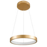 GLOBOSTAR® NEMESIS 61157 Μοντέρνο Κρεμαστό Φωτιστικό Οροφής LED 30W 3513lm 360° AC 220-240V IP20 Ρυθμιζόμενο Λευκό CCT με Χειριστήριο από 2700K έως 6000K Dimmable - Lumileds SMD Chip - Χρυσό Βούρτσας - Μ40 x Π40 x Υ4cm - 3 Χρόνια Εγγύηση - Image 3