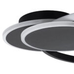 GLOBOSTAR® CIRCUO 61229 Μοντέρνο Φωτιστικό Οροφής LED 75W 8400lm 360° AC 220-240V IP20 Ρυθμιζόμενο Λευκό CCT με Χειριστήριο από 2700K έως 6000K Dimmable - Lumileds SMD Chip - Μαύρο Ματ - Μ53 x Π42.5 x Υ9cm - 3 Χρόνια Εγγύηση - Image 6