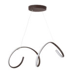 GLOBOSTAR® SPIRALE 61287 Μοντέρνο Κρεμαστό Φωτιστικό Οροφής LED 75W 8400lm 300° AC 220-240V IP20 Ρυθμιζόμενο Λευκό CCT με Χειριστήριο από 2700K έως 6000K Dimmable - Lumileds SMD Chip - Καφέ Ματ - Μ72 x Π25 x Υ30cm - 3 Χρόνια Εγγύηση - Image 4