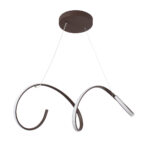 GLOBOSTAR® SPIRALE 61287 Μοντέρνο Κρεμαστό Φωτιστικό Οροφής LED 75W 8400lm 300° AC 220-240V IP20 Ρυθμιζόμενο Λευκό CCT με Χειριστήριο από 2700K έως 6000K Dimmable - Lumileds SMD Chip - Καφέ Ματ - Μ72 x Π25 x Υ30cm - 3 Χρόνια Εγγύηση - Image 5