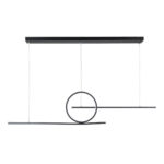 GLOBOSTAR® TEREZA 61288 Μοντέρνο Κρεμαστό Φωτιστικό Οροφής LED 67W 7504lm 300° AC 220-240V IP20 Ρυθμιζόμενο Λευκό CCT με Χειριστήριο από 2700K έως 6000K Dimmable - Lumileds SMD Chip - Μαύρο Ματ - Μ110 x Π4.5 x Υ34cm - 3 Χρόνια Εγγύηση - Image 3