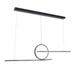 GLOBOSTAR® TEREZA 61288 Μοντέρνο Κρεμαστό Φωτιστικό Οροφής LED 67W 7504lm 300° AC 220-240V IP20 Ρυθμιζόμενο Λευκό CCT με Χειριστήριο από 2700K έως 6000K Dimmable - Lumileds SMD Chip - Μαύρο Ματ - Μ110 x Π4.5 x Υ34cm - 3 Χρόνια Εγγύηση - Image 4