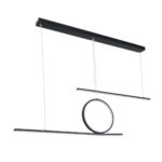 GLOBOSTAR® TEREZA 61288 Μοντέρνο Κρεμαστό Φωτιστικό Οροφής LED 67W 7504lm 300° AC 220-240V IP20 Ρυθμιζόμενο Λευκό CCT με Χειριστήριο από 2700K έως 6000K Dimmable - Lumileds SMD Chip - Μαύρο Ματ - Μ110 x Π4.5 x Υ34cm - 3 Χρόνια Εγγύηση - Image 5