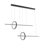 GLOBOSTAR® LINEARE 61290 Μοντέρνο Κρεμαστό Φωτιστικό Οροφής LED 67W 7504lm 300° AC 220-240V IP20 Ρυθμιζόμενο Λευκό CCT με Χειριστήριο από 2700K έως 6000K Dimmable - Lumileds SMD Chip - Μαύρο Ματ - Μ130 x Π25 x Υ60cm - 3 Χρόνια Εγγύηση - Image 3