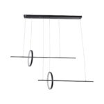 GLOBOSTAR® LINEARE 61290 Μοντέρνο Κρεμαστό Φωτιστικό Οροφής LED 67W 7504lm 300° AC 220-240V IP20 Ρυθμιζόμενο Λευκό CCT με Χειριστήριο από 2700K έως 6000K Dimmable - Lumileds SMD Chip - Μαύρο Ματ - Μ130 x Π25 x Υ60cm - 3 Χρόνια Εγγύηση - Image 4