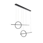 GLOBOSTAR® LINEARE 61290 Μοντέρνο Κρεμαστό Φωτιστικό Οροφής LED 67W 7504lm 300° AC 220-240V IP20 Ρυθμιζόμενο Λευκό CCT με Χειριστήριο από 2700K έως 6000K Dimmable - Lumileds SMD Chip - Μαύρο Ματ - Μ130 x Π25 x Υ60cm - 3 Χρόνια Εγγύηση - Image 7