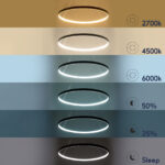 GLOBOSTAR® DIAMOND 61522 Μοντέρνο Κρεμαστό Φωτιστικό Οροφής LED 45W 5040lm 360° AC 220-240V IP20 Ρυθμιζόμενο Λευκό CCT με Χειριστήριο από 2700K έως 6000K Dimmable - Lumileds SMD Chip - Μαύρο Ματ - Μ60 x Π60 x Υ3cm - 3 Χρόνια Εγγύηση - Image 11