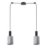 SE21-BL-4-BL2-GL1 ADEPT TUBE Black Pendant Smoked Glass+