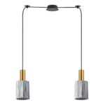 SE21-GM-4-BL2-GL1 ADEPT TUBE Gold Matt Pendant Smoked Glass+