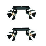 GU12015A-2B (x2) Mystik Packet Metal black ceiling lamp with rotating heads+
