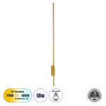GLOBOSTAR® HARLEM 61336 Μοντέρνο Φωτιστικό Τοίχου - Απλίκα LED 18W 2160lm 120° AC 220-240V IP20 Ρυθμιζόμενο Λευκό CCT με On/Off 2700K/4500K/6000K - Lumileds SMD Chip - Χρυσό Βούρτσας - Μ5 x Π4 x Υ120cm - 3 Χρόνια Εγγύηση - Image 2