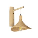 GLOBOSTAR® KALIA 01964 Boho Φωτιστικό Τοίχου - Απλίκα με Ντουί 1 x E27 AC 220-240V IP20 - Μπεζ - Μ33 x Π36 x Υ42cm