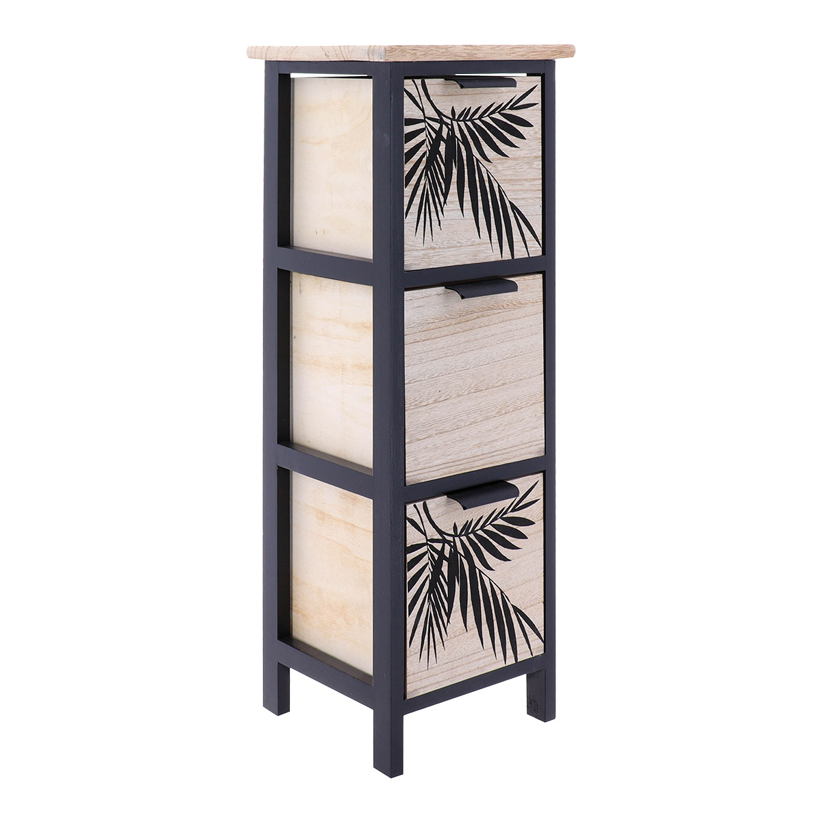 98268103 Έπιπλο μπάνιου mdf με 3 συρτάρια 25x25x77 cm Eurocasa - Image 1