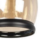 GLOBOSTAR® OLIVER 999-0188 Vintage Κρεμαστό Φωτιστικό Οροφής με Ντουί 1 x E27 AC 220-240V IP20 - Μελί & Μαύρο - Μ14 x Π14 x Υ30cm - Image 8