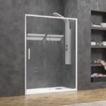 Καμπίνα από τοίχο σε τοίχο με διάφανο κρύσταλλο EFE 400 White KARAG 120x190cm