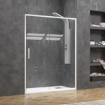 Καμπίνα από τοίχο σε τοίχο με διάφανο κρύσταλλο EFE 400 White KARAG 140x190cm